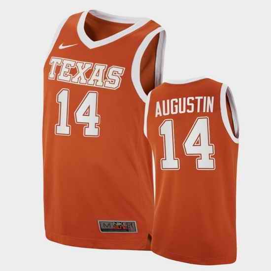 Men Texas Longhorns D.J. Augustin Replica Orange College Basketball Jersey